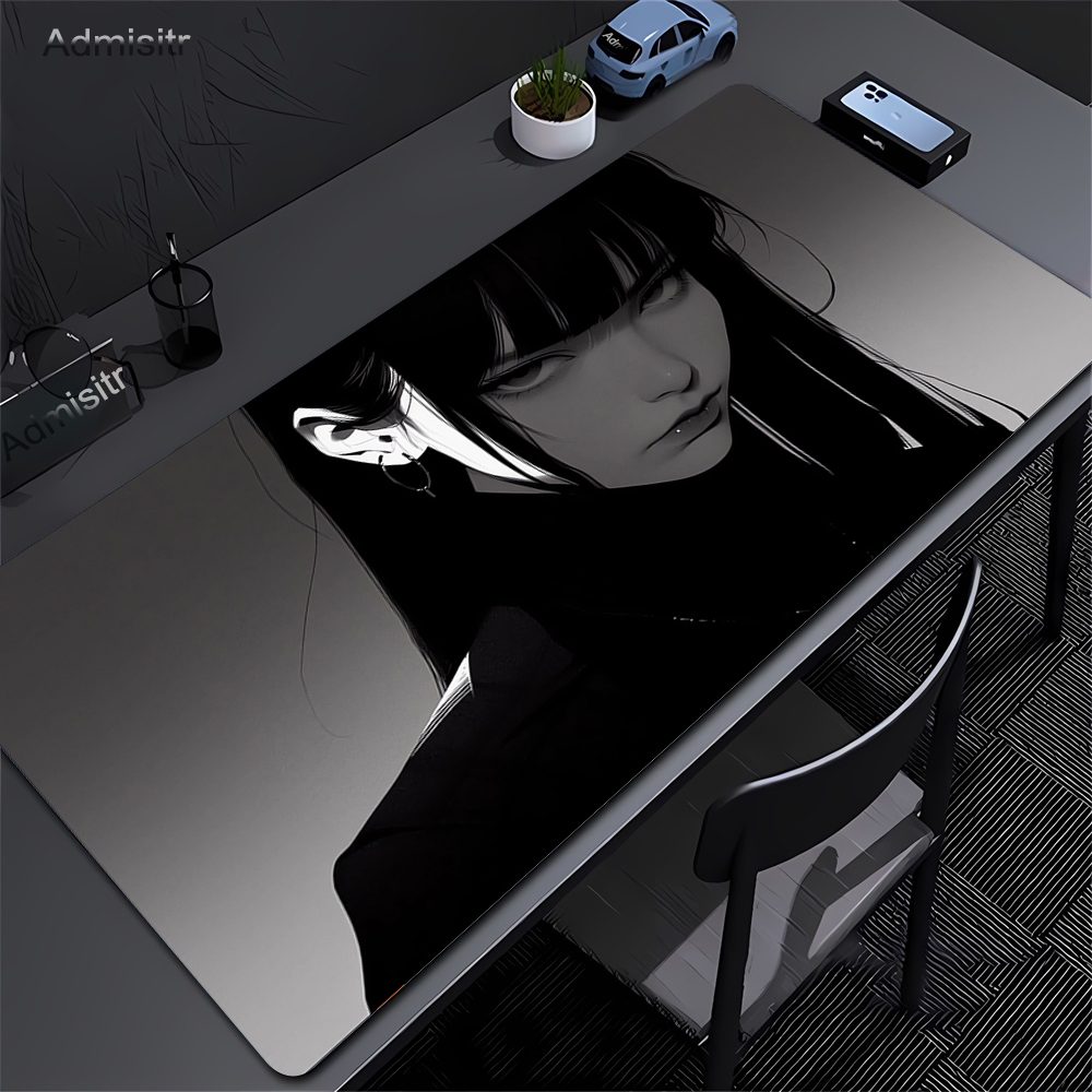 Desk Setup Pink - Alas meja Anime gadis gelap hitam