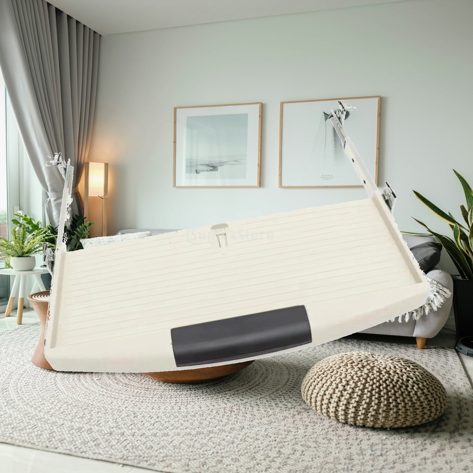 Desk Setup With Keyboard Tray - Laci Keyboard Komputer Geser Plastik di