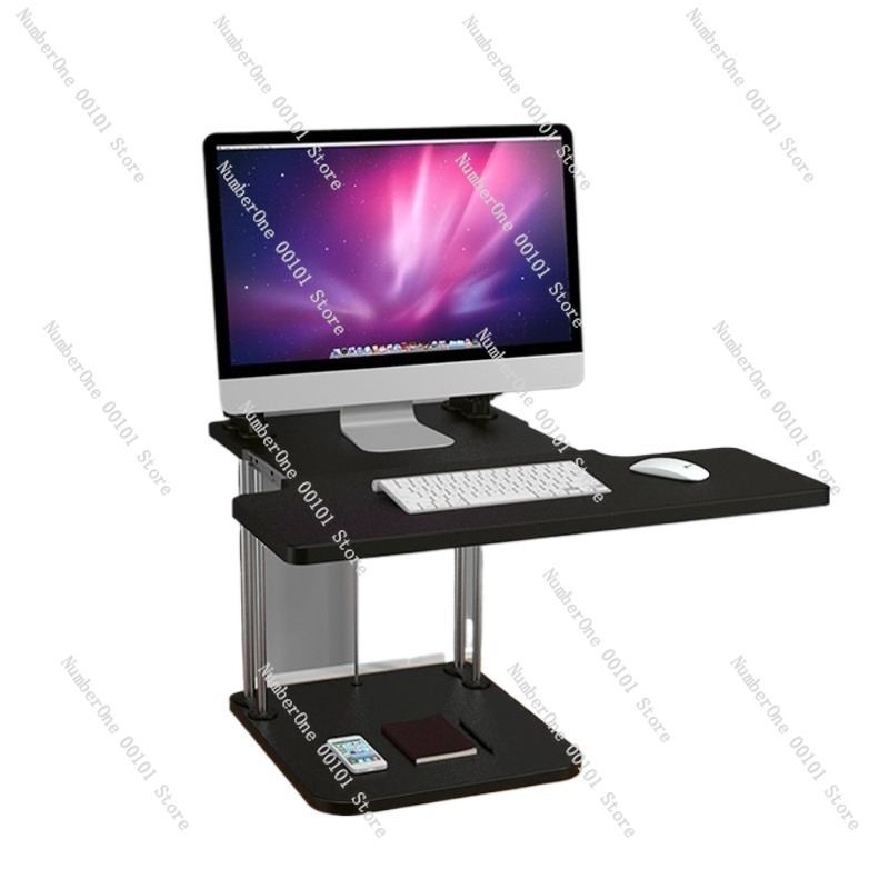 Desk Setup With Laptop And Monitor - Konverter Meja Berdiri yang Dapat Disesuaikan