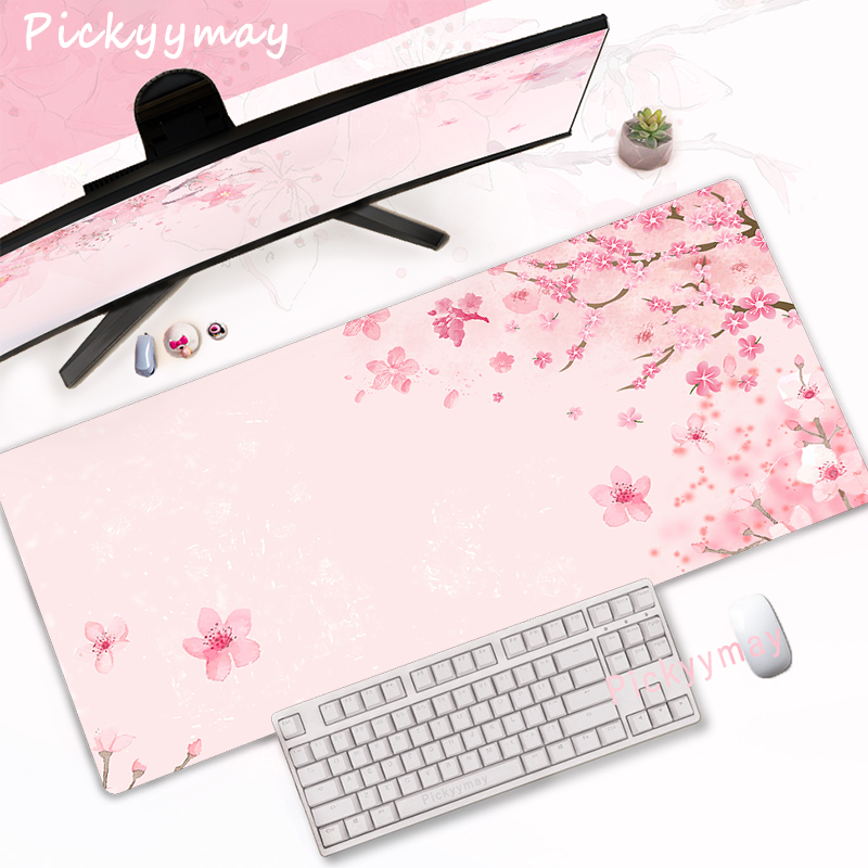 Desk Setup Pink - CIFBUY Alas Mouse Gaming Bunga Sakura