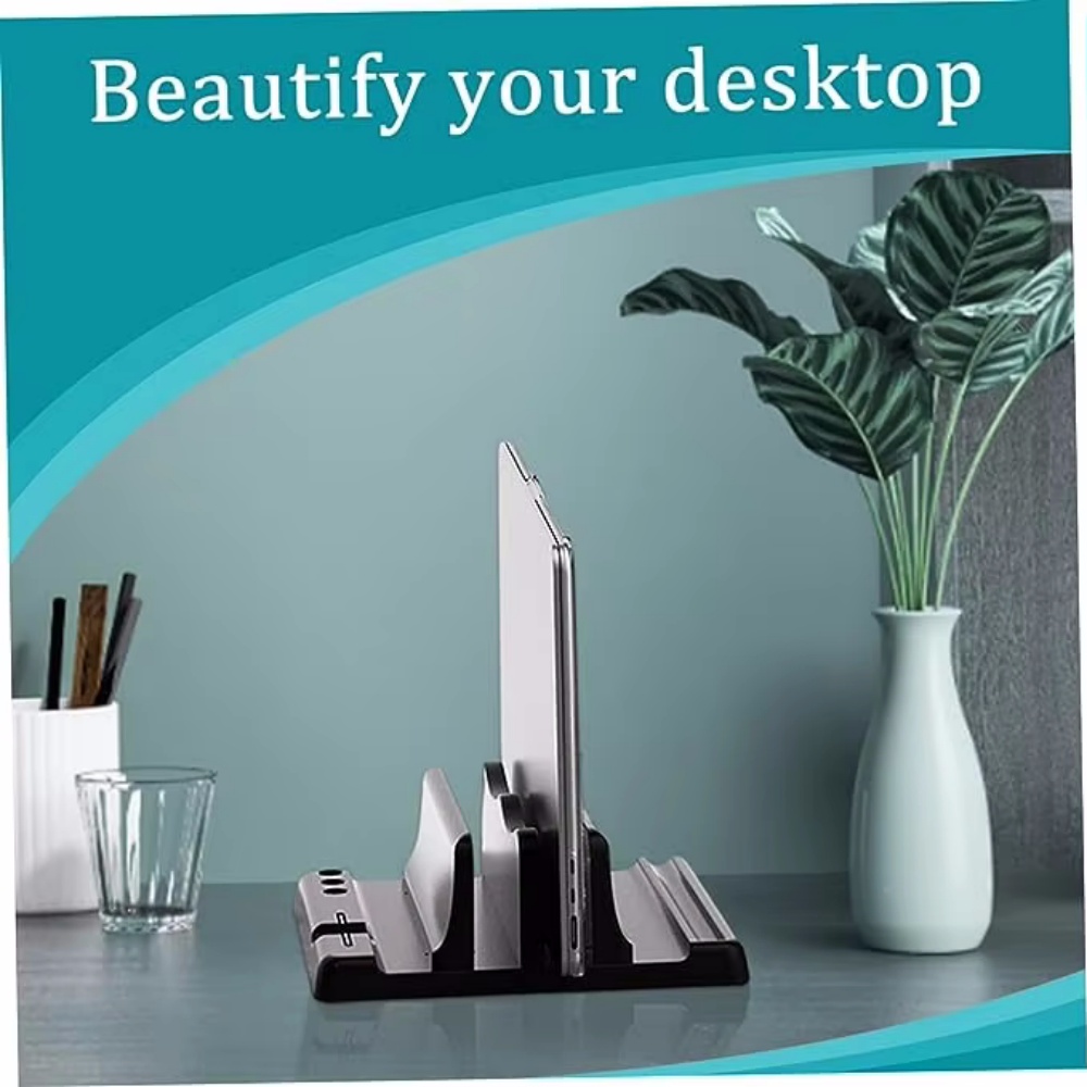 Desk Setup Pink - Penyangga Laptop Vertikal yang Dapat Disesuaikan