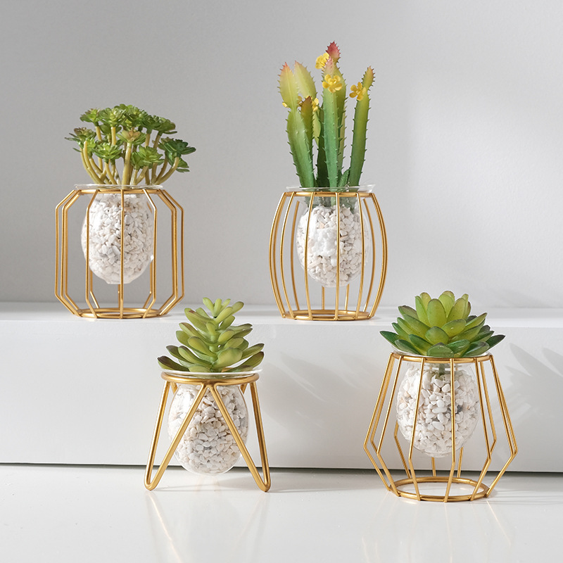 Desk Setup Green - Ornamen vas hidroponik kreatif rumah kantor