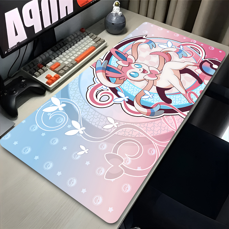 Desk Setup Pink - Alas Mouse Lucu Merah Muda Besar