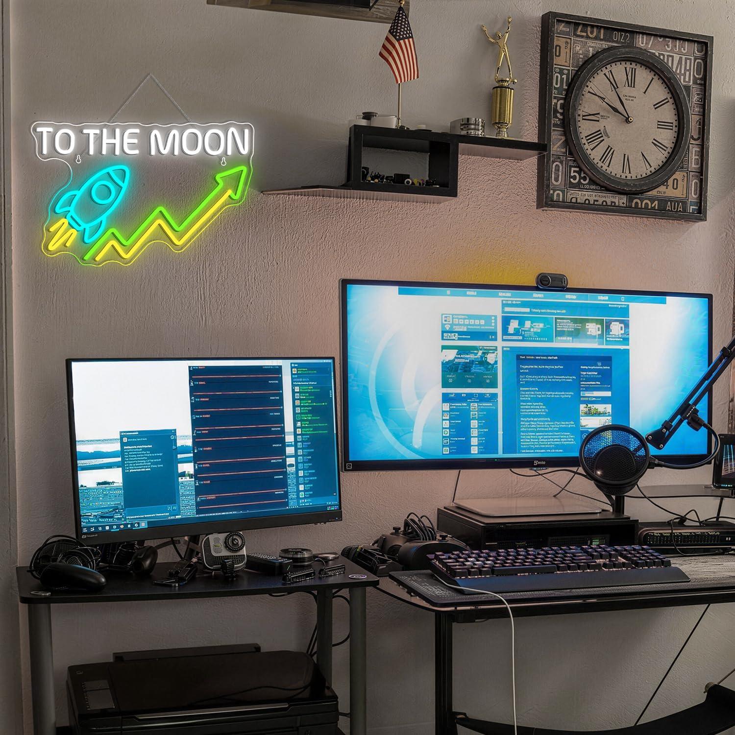 Lampu Neon Stok Saham, Aksesor - Desk Setup Trading ulasan dan harga