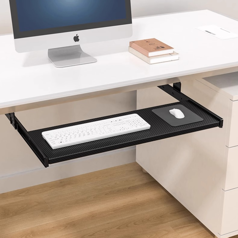 Rak Keyboard Kayu di Bawah Mej - Desk Setup With Keyboard Tray ulasan dan harga