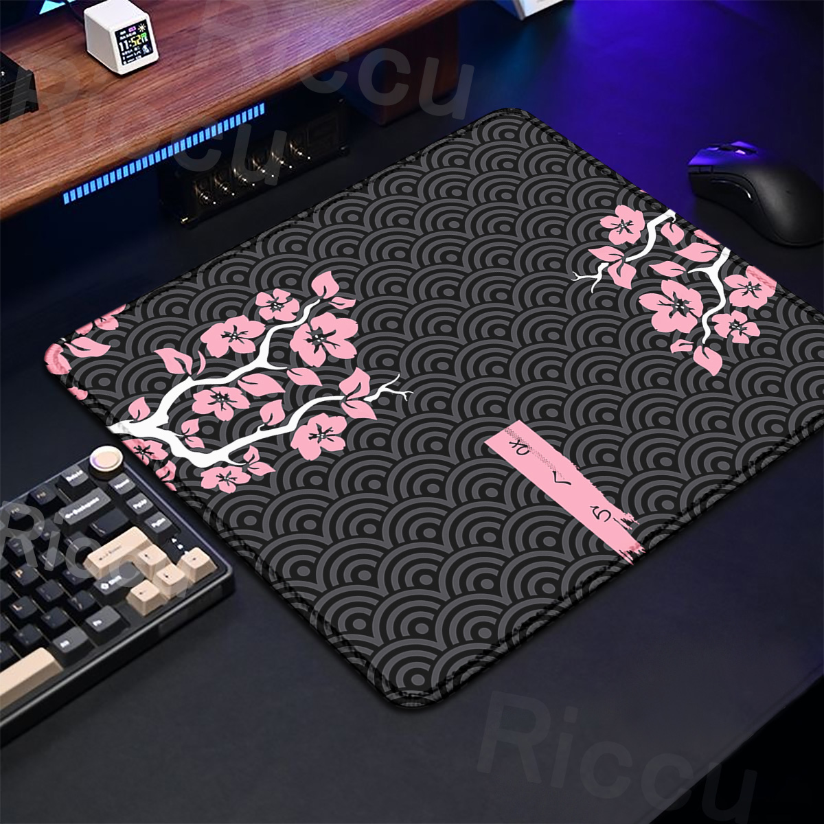 Alas Mouse Gaming Sakura ungu, - Desk Setup Pink ulasan dan harga