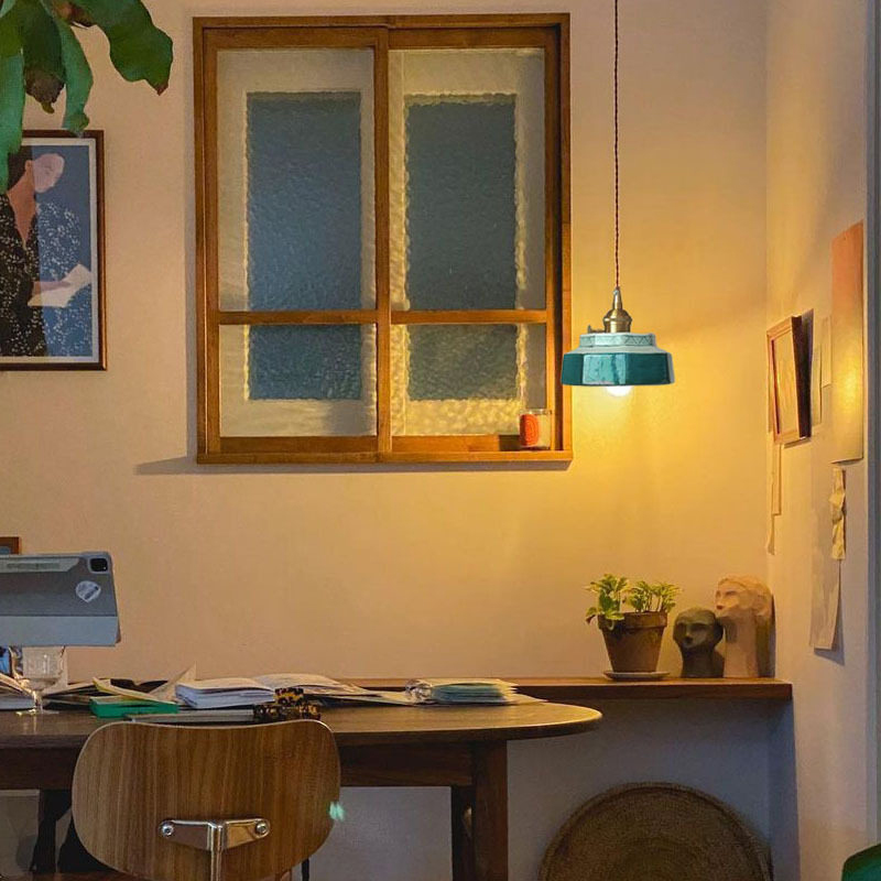 Lampu Gantung Keramik Hotel Re - Desk Setup Green ulasan dan harga