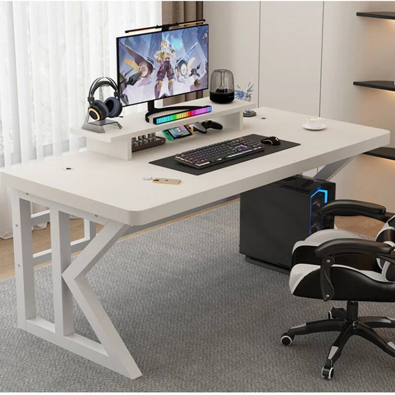 Meja Gaming Bentuk L, Meja Lap - Desk Setup With Laptop And Monitor ulasan dan harga