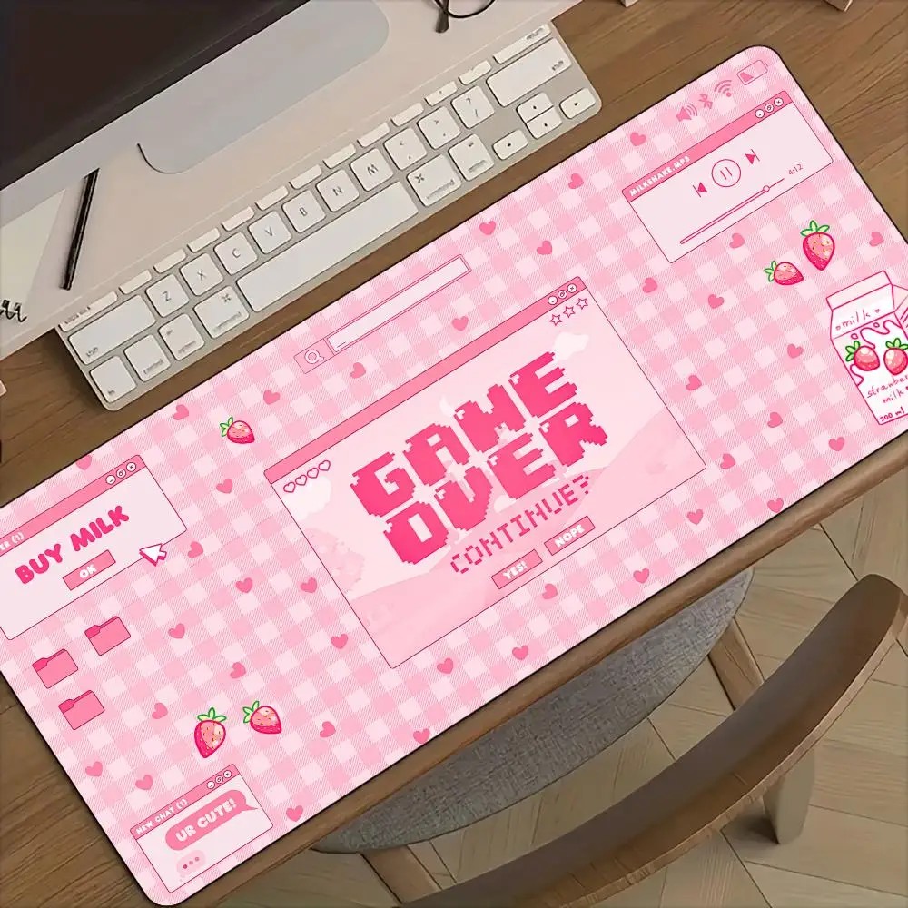 VIKAMA Pink Plaid GAME OVER Al - Desk Setup Pink ulasan dan harga