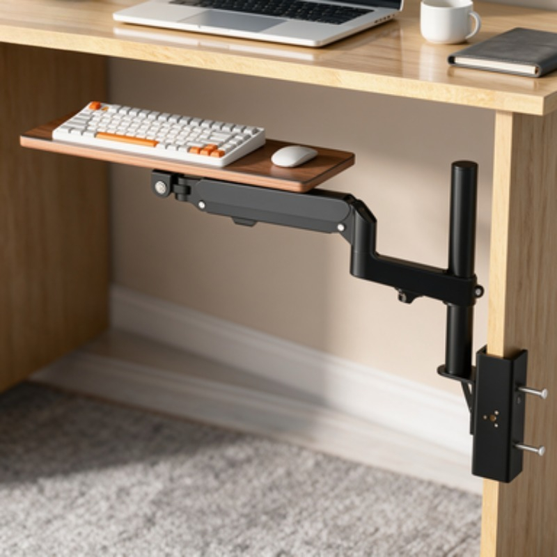 Rak Keyboard Hemat Ruang di Ba - Desk Setup With Keyboard Tray ulasan dan harga