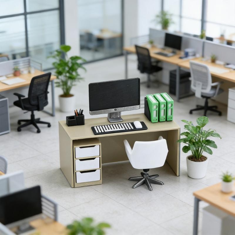 Set Meja Rekan Kerja Miniatur  - Desk Setup Natural ulasan dan harga