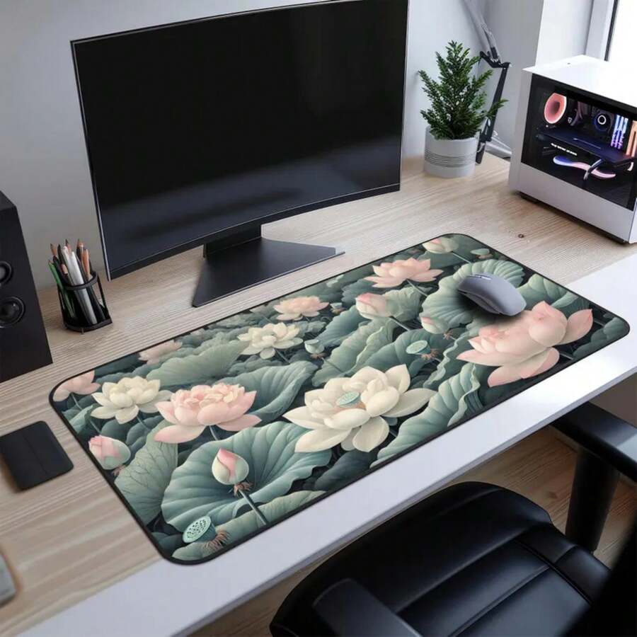 Alas Meja Bunga Teratai Besar  - Desk Setup Natural ulasan dan harga