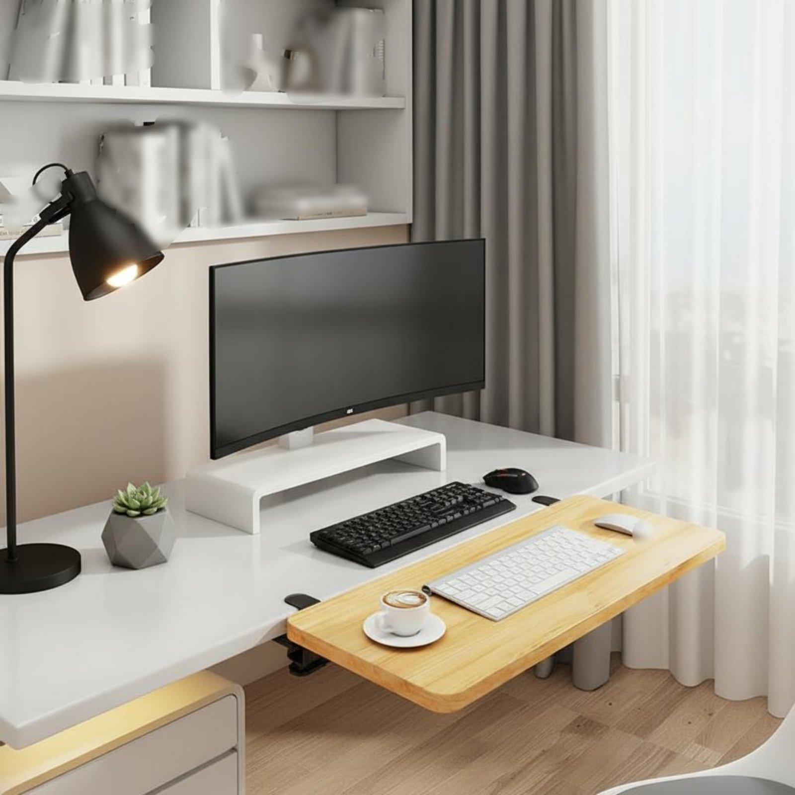 Rak Meja Lipat, Meja Ekstensi, - Desk Setup With Keyboard Tray ulasan dan harga