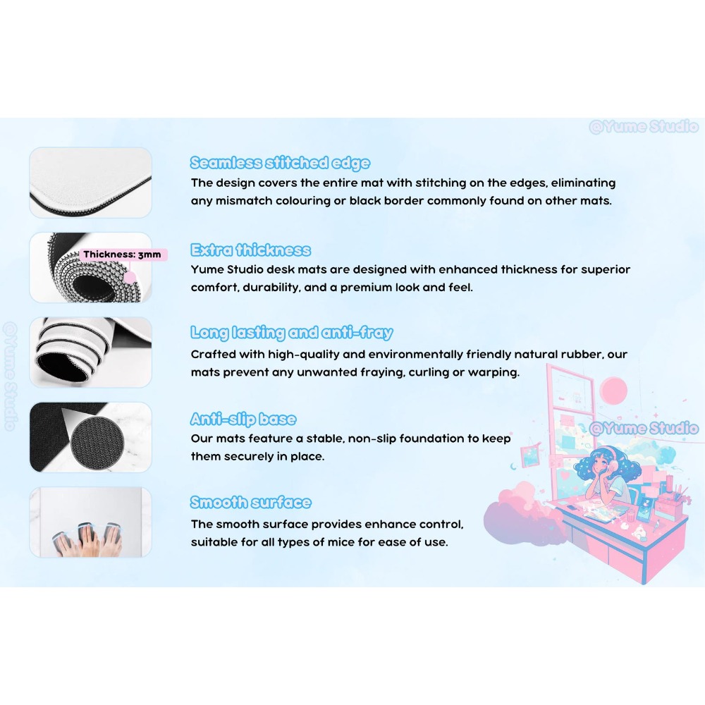 Alas Meja Estetis Warna Pastel - Desk Setup Accessories Aesthetic ulasan dan harga