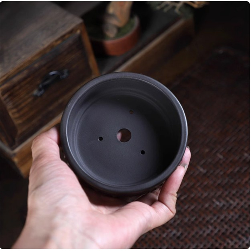 Pot Bonsai Bulat Keramik, Alam - Desk Setup Green ulasan dan harga