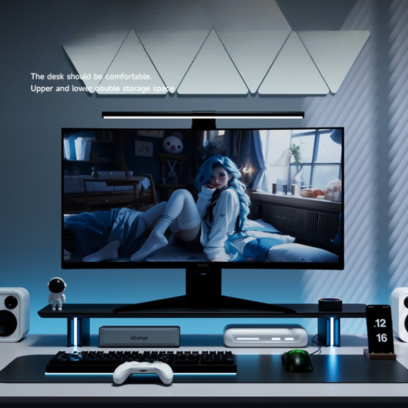 Penyangga Monitor RGB Ergonomi - Desk Setup With Laptop And Monitor ulasan dan harga