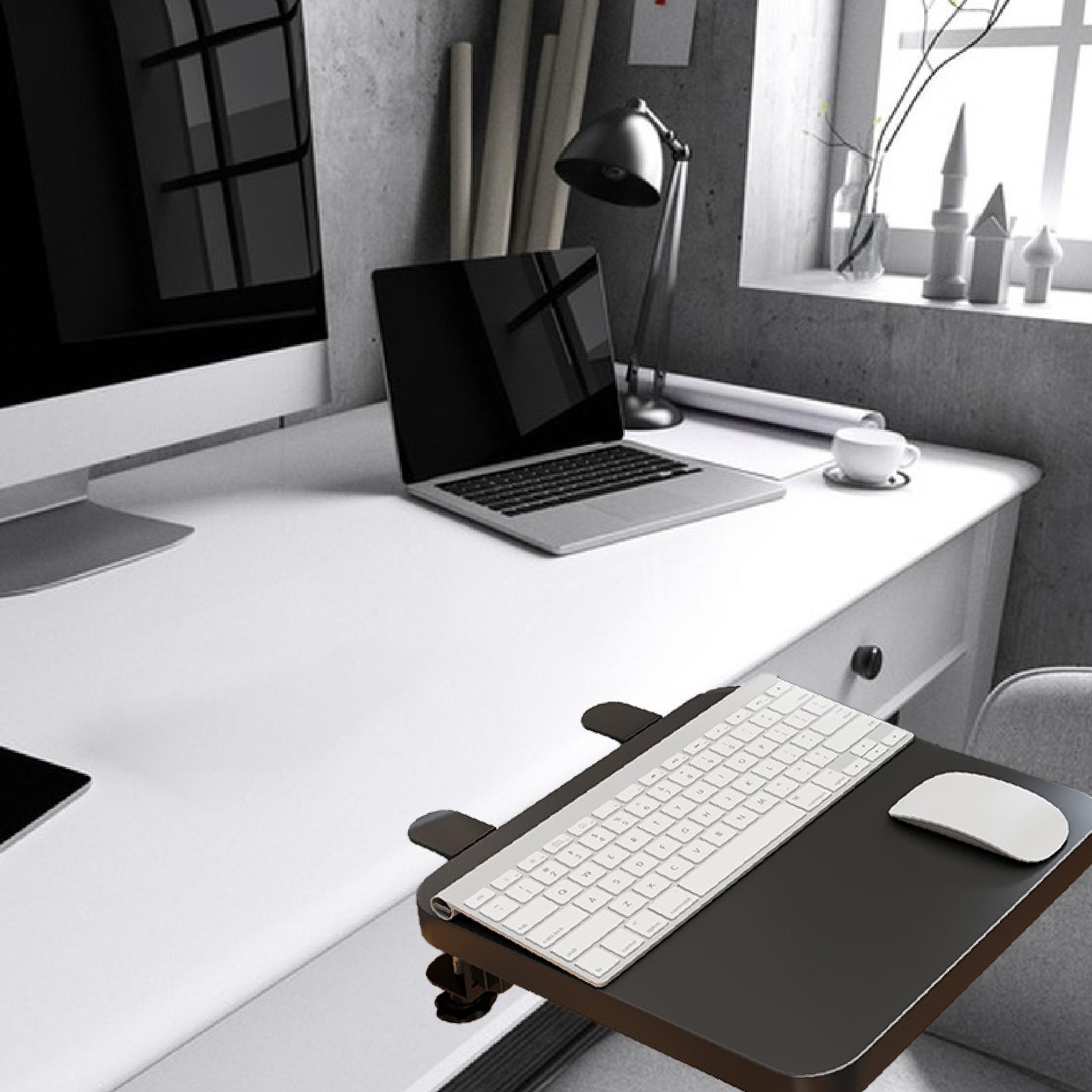 Rak Ekstensi Meja yang Dapat D - Desk Setup With Keyboard Tray ulasan dan harga