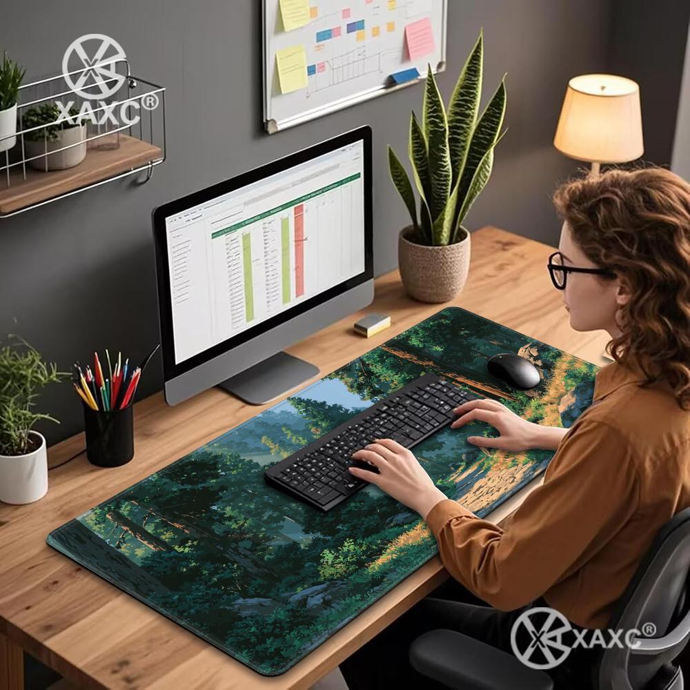 Forest Escape XXL Mouse Pad Al - Desk Setup Natural ulasan dan harga
